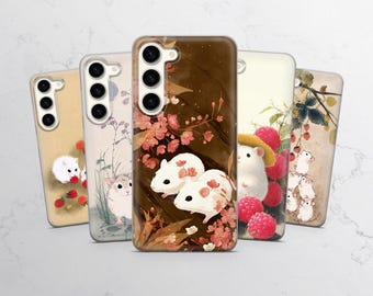 Hamster Phone Case Japanese Art Cover for Samsung S26, S25, A17, A57, A37