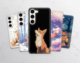 Funda para teléfono con diseño de zorro y naturaleza para Samsung S26, S25, S24, S23, S22
