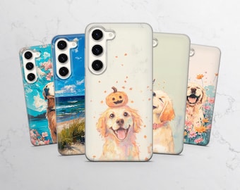 Funda para teléfono con diseño de cachorro Golden Retriever para Samsung S26, S25, S24, S23, S22