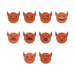 Emoji Faces Embroidery Design Bundle, Smiley Face Emoji Fun Expression Machine Embroidery File, Instant Download, 5 Sizes