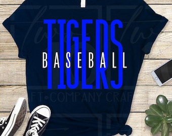 Imagem PNG de beisebol dos Tigers em azul royal e branco (Download Digital)