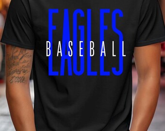 Imagem PNG de esportes dos Eagles Baseball em azul e branco (Download digital)