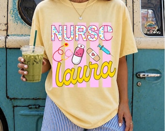 Comfort Colors® Nurse Shirt, Custom Nurse Shirt, Nurse Shirt,Retro Nurse T-Shirt, RN Shirt, Nursing School Shirt, New Nurse Gifts