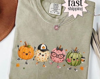 Cute Pumpkin Squad T Shirt, Comfort Colors Eco Friendly Fall Shirt, Vintage Autumn Pumpkin Tee, Funny Halloween Tee, Spooky Fall Shirt