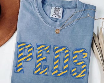 Peds Nurse Comfort Colors T-Shirt, Eco Friendly Pediatric Nurse Shirt, Tiger Stripe Peds Squad Gift, Pediatric ICU Nurse Appreciation Tee