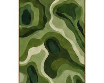 Abstract Green Topographic Art Poster | Matte Vertical Poster