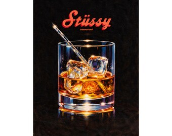 Stüssy Whiskey Glass Poster | Matte Vertical Art Print
