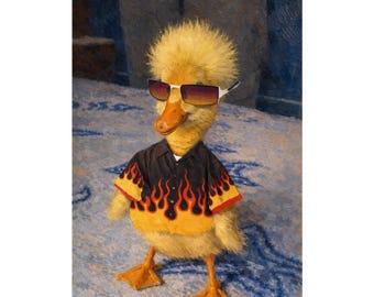 Duck Poster | Sunglasses, Flaming Shirt, Matte Finish Print