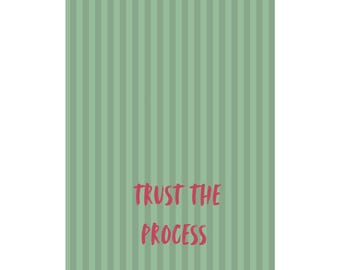 Trust the Process Poster | Mint Striped Motivational Wall Art