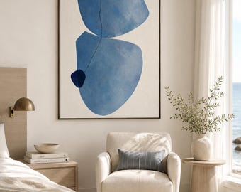 Abstract Blue Shapes Poster | Matte Vertical Poster
