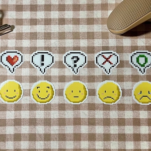Ensemble d'autocollants emotes pixel | Etudier l'anglais, journal, ordinateur portable, iPad, bouteille Sticker