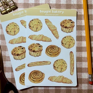 Folha de adesivos Bougie Bakery | Estudo de inglês, diário, laptop, iPad, adesivo de garrafa
