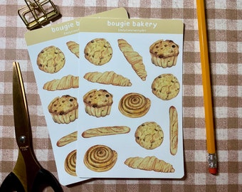 Bougie Bakery Sticker Sheet | English Study, Journal, Laptop, iPad, Bottle Sticker