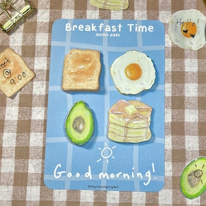 Zestaw mini notatników Breakfast Time | Ręcznie robiony, Dziennik, Angielski, Nauka, Artykuły papiernicze, Album, Notatnik, Zestaw do jedzenia