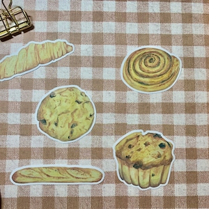 Conjunto de adesivos de padaria Bougie | Estudo de inglês, diário, laptop, iPad, adesivo para garrafa