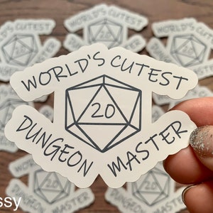 La pegatina troquelada de Dungeon Master más linda del mundo / Estudio de inglés, diario, computadora portátil, iPad, pegatina de botella