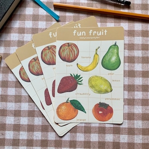 Fun Fruit Sticker Sheet | English Study, Journal, Laptop, iPad, Bottle Sticker