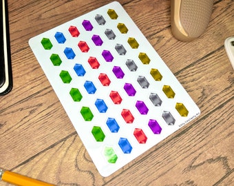 Rupee Sticker Sheet | Journaling, Water Bottle, Tablet, Study, English, Study, Game, Videogame, Retro Stickers