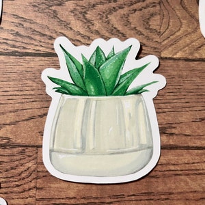 Aloe Vera House Plant Die Cut Sticker | English Study, Journal, Laptop, iPad, Bottle Sticker