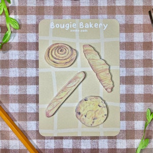 Bougie Bakery Mini Memo Pad Set | Handmade, Journal, English, Study, Stationery, Scrapbook, Notepad, Food Set