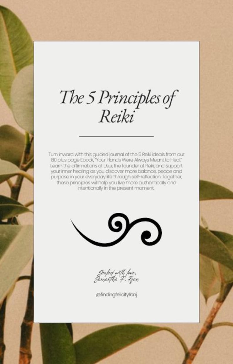 The 5 Principles of Reiki - Etsy