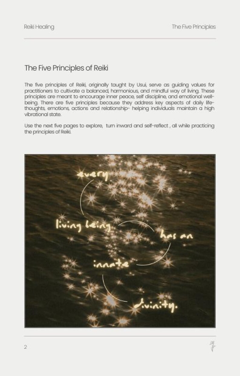 The 5 Principles of Reiki - Etsy