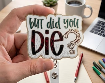 Ma sei morto? Porta badge, divertente porta badge per infermieri, regalo umoristico medico sarcastico, porta badge scheletro gotico, badge carino e spettrale per infermieri