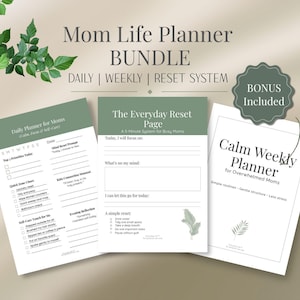 Simple Mom Planner Bundle | Daily & Weekly Organizer | Printable + iPad Digital Download