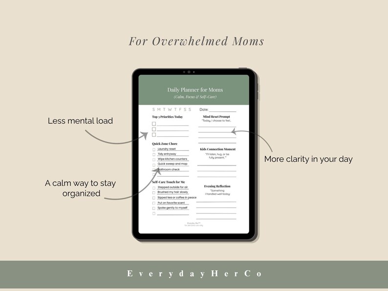 Daily Mom Planner Printable | Minimalist Daily Schedules for Busy Moms ...