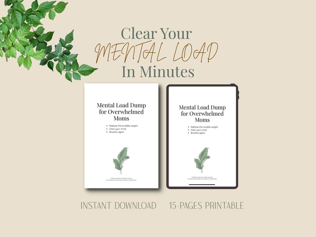 Mental Load Brain Dump for Moms | Overwhelmed Mom Worksheet | Printable ...