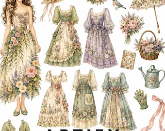 Paper Doll botanische tuin afdrukbaar