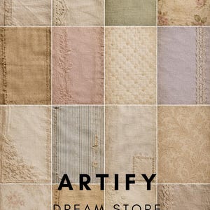 Digitalt papperspaket med vintagekonsttyg | Shabby Chic-bakgrunder i skräpjournalstil (nedladdning direkt)