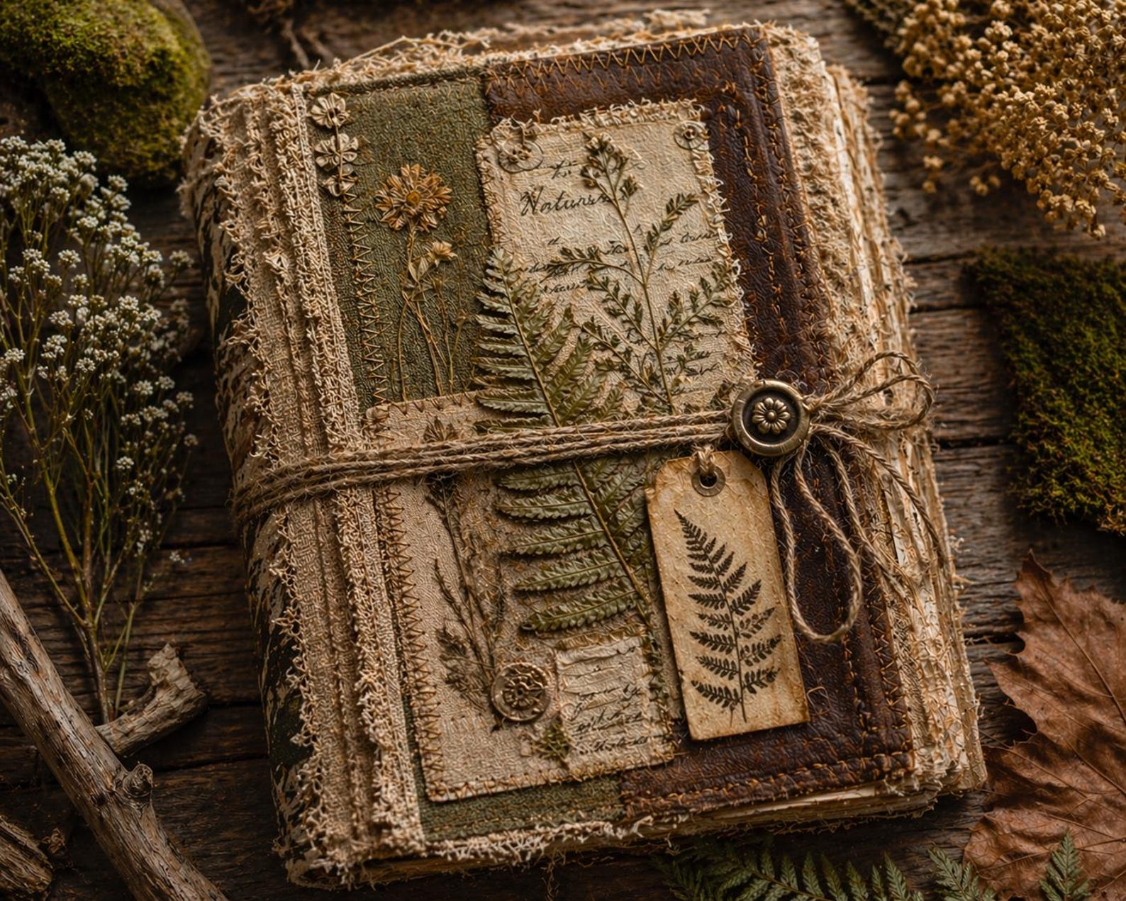 Botanical Junk Journal Kit | Vintage Nature Printable Covers, Rustic ...