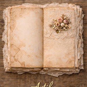 Vintage Lace Junk Journal Cover & Pages | Shabby Chic Floral Ephemera ...