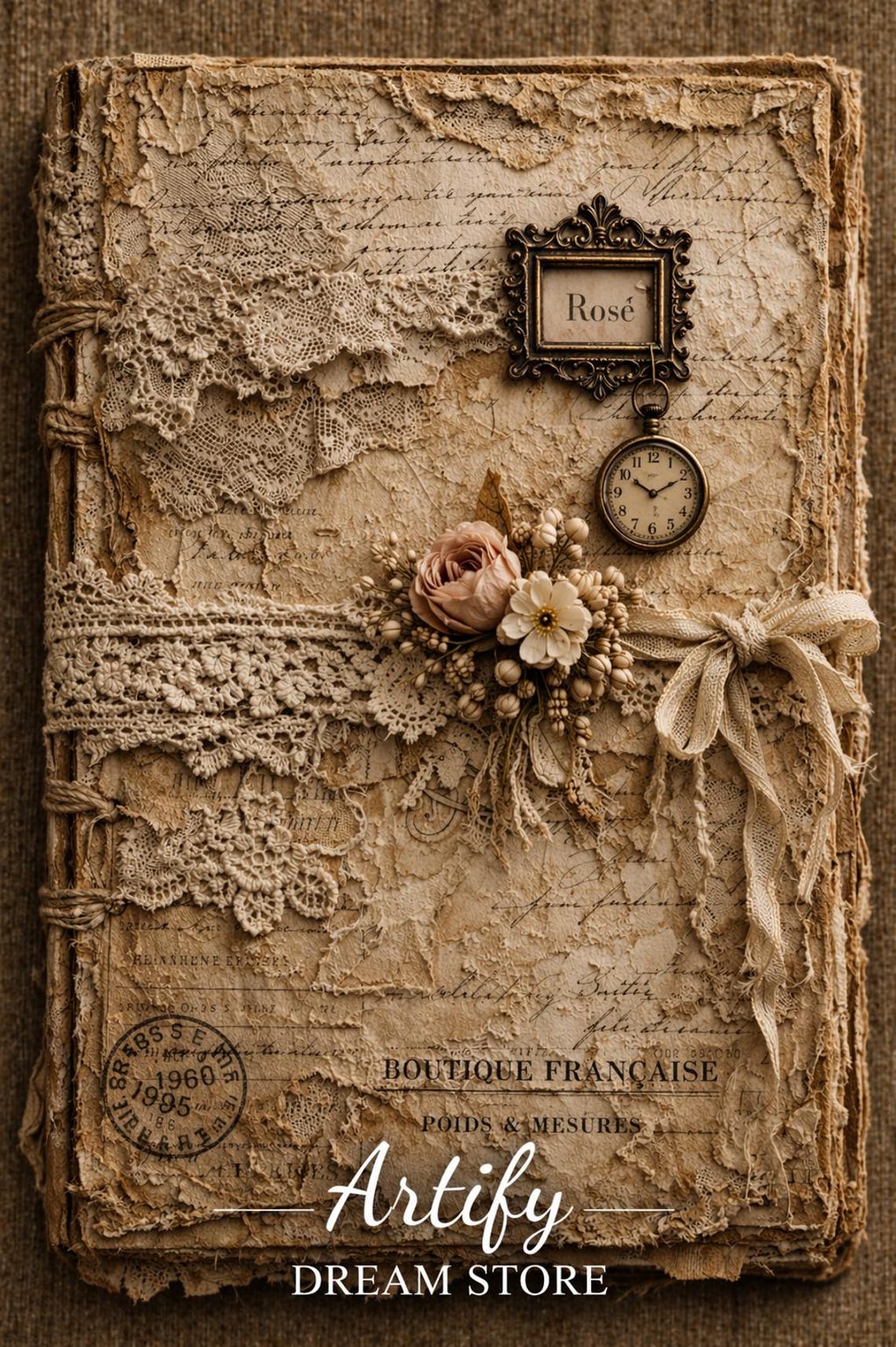 Shabby Chic Junk Journal Cover Bundle | Vintage Lace Scrapbook Pages - Etsy