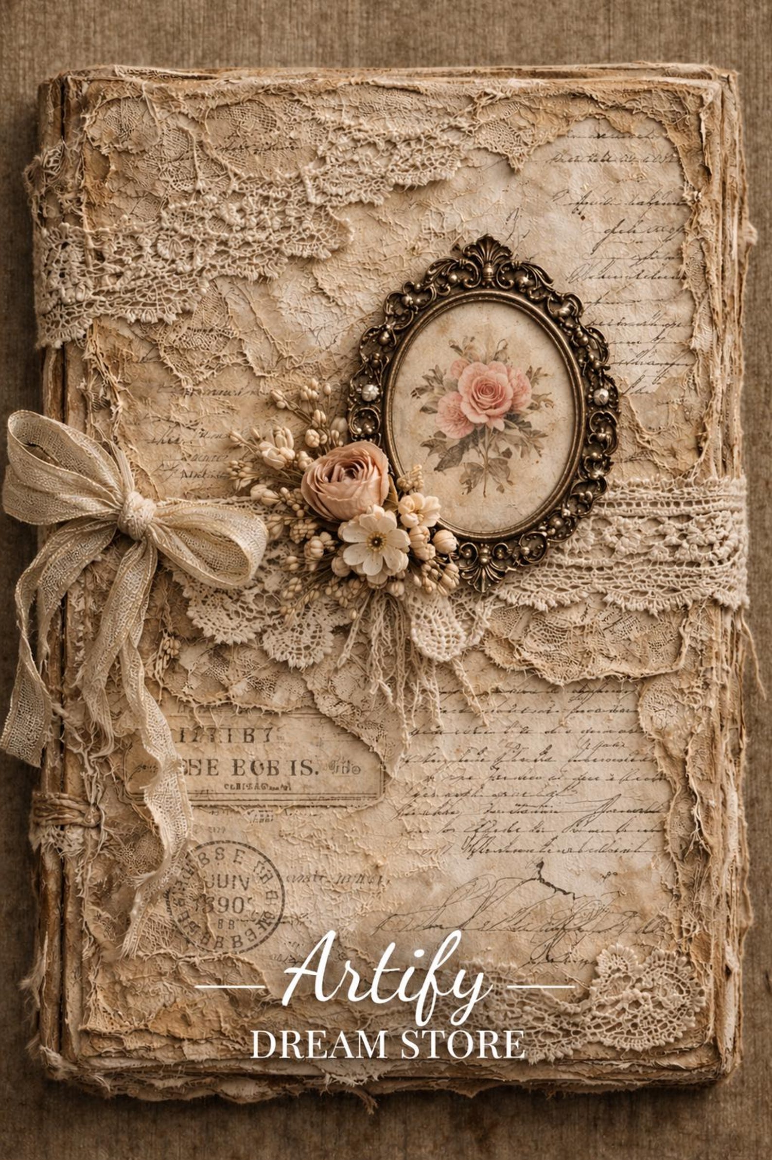 Shabby Chic Junk Journal Cover Bundle | Vintage Lace Scrapbook Pages - Etsy