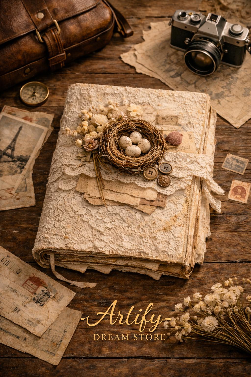 Vintage Lace Junk Journal Shabby Chic Handmade Scrapbook Covers Bundle ...