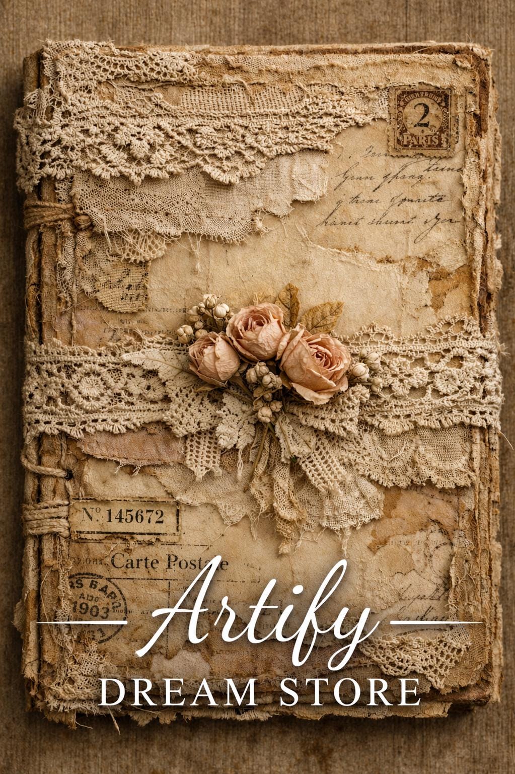 Shabby Chic Junk Journal Cover Bundle | Vintage Lace Scrapbook Pages - Etsy