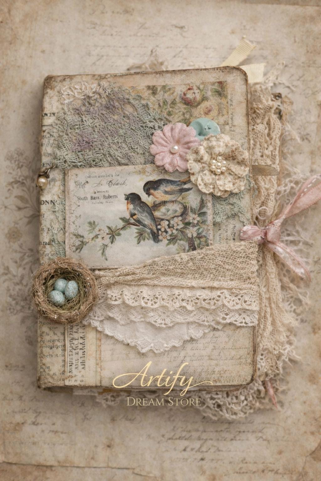 Vintage Shabby Chic Junk Journal Cover | Floral Victorian Printable ...