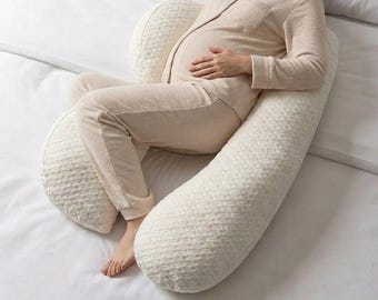 Maternity Pillow – 2in1 Full Body Support for Pregnancy & Postpartum Comfort, Custom Body Pillow for Morning Sickness and Healthy Pregnancy