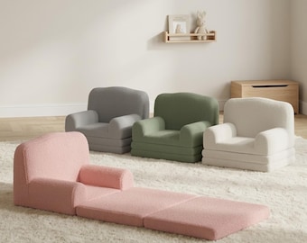 Folding Sofa Bed - Floor Couch, Montessori Floor Bed, Convertible Kids Sofa, Playroom Furniture, Floor Bed Frame, Toddler Bed & Arabic Sofa