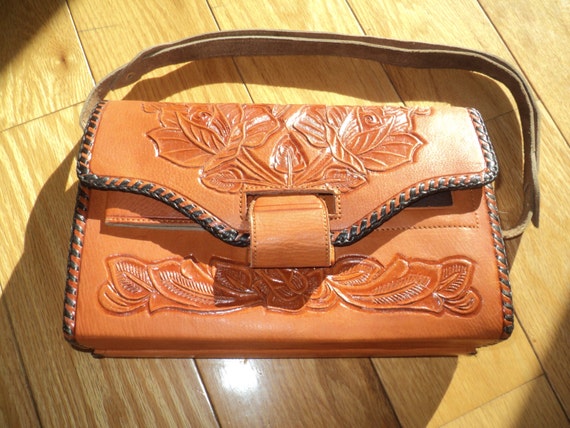 embossed leather purse