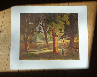 Sir Winston Churchill Art Print, Woodland Landscape Oil Painting