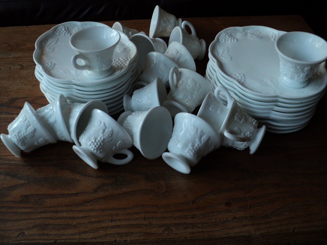 17 Vintage Milk Glass Tea Service Sets A Collection of 17 Etsy