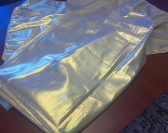 Elegant Ethereal Gold Metallic Blend  Tablecloth in Used Vintage Condition
