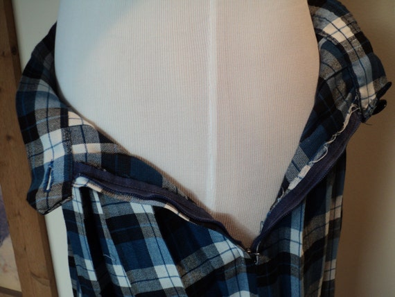 Vintage Plaid School Uniform, A Blue, White and B… - image 4