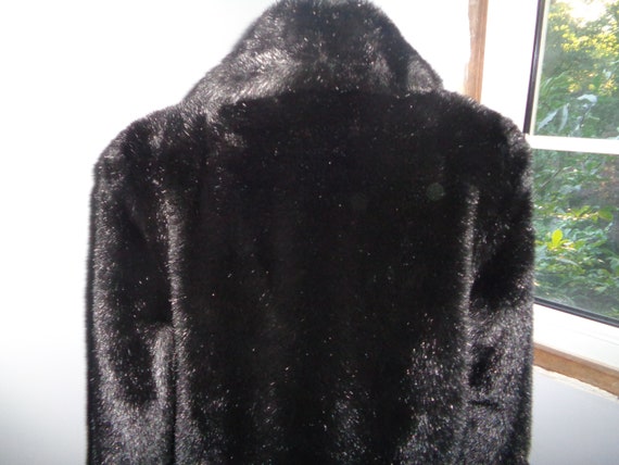 Beautiful Black Faux Mink Long Length Coat with l… - image 3