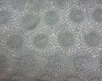 Vintage Olive Green Cotton Hand Made Lace Crochet Doily Tablecloth