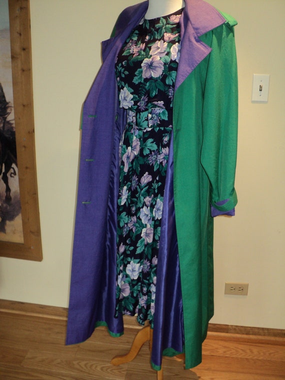 Vintage Vibrant Green & Purple Coat and Deep Viole
