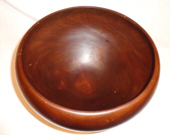Vintage Crate and Barrel Mango Wood Bowl, Chestnut Brown Finish